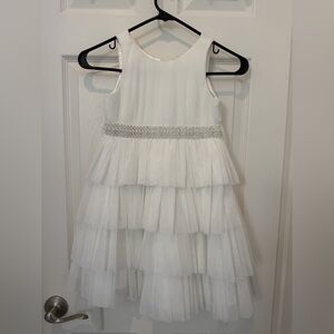 GUC American Princess White Tiered Flower Girl Dress size 6